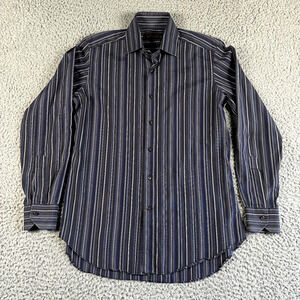 Etro Shirt Men's 39 Multi‎ Color Striped Button Down Made In Italy Cotton